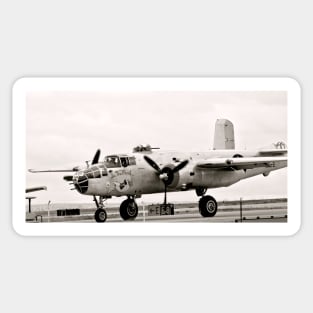 In the Mood B-25 Bomber Sepia Sticker